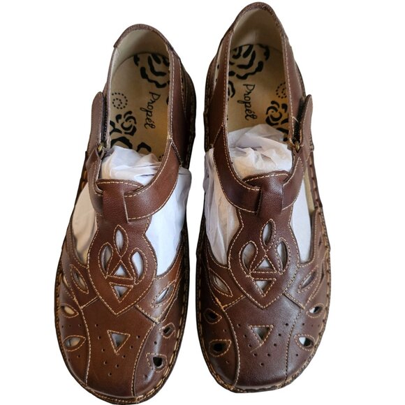 Propet Jenna Womens Brown Leather Sandals Sz 9 Wide Width - Picture 6 of 9